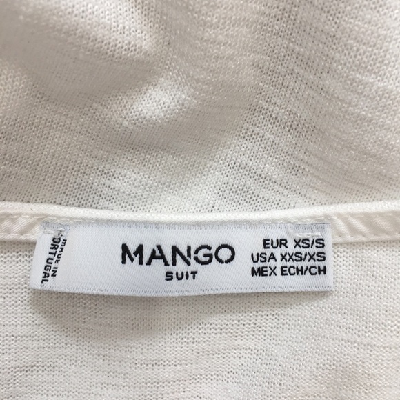 Mango Y2K Boho Oversize White Peplum Ruffle Hem Cropped Short Sleeve Preppy Top - Picture 16 of 16